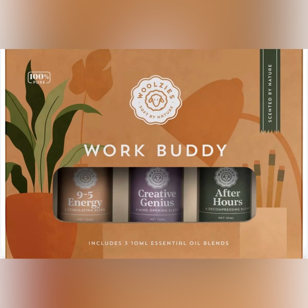 3 Pack Woolzies WORK BUDDY Collection Essential Oil Blends 10ml 100% Pure